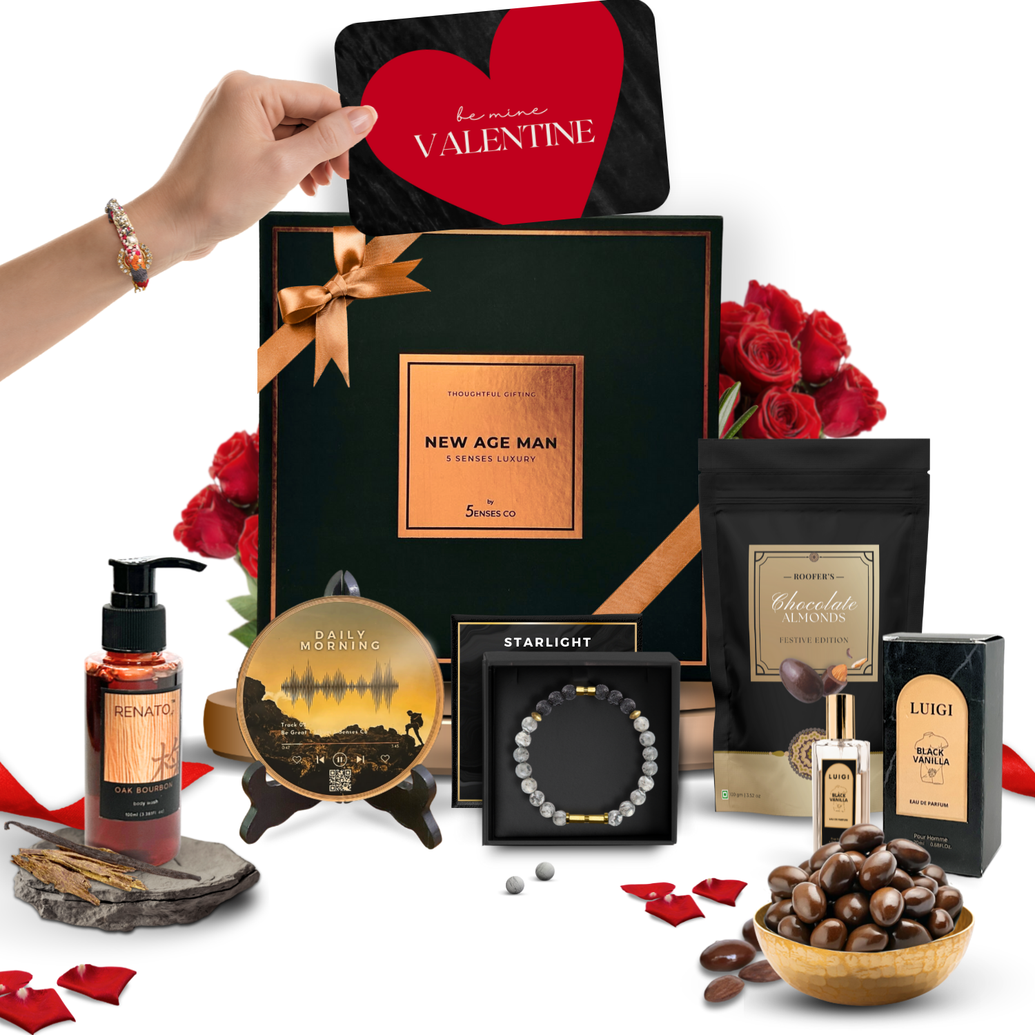New Age Man For Valentine | Luxury 5 Senses Gift Hamper for Men