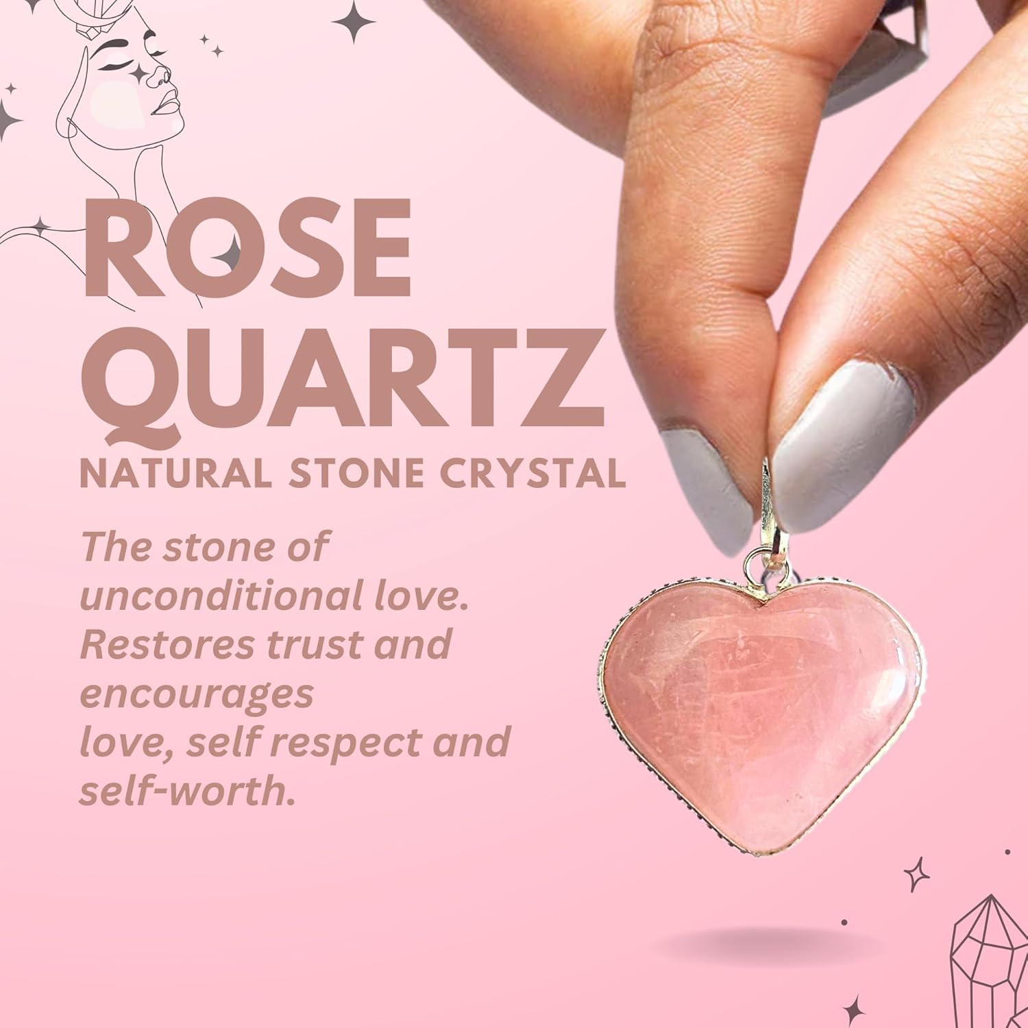 Pink Serenity | Rose Quarts Heart Pendant & Perfume Gift Set