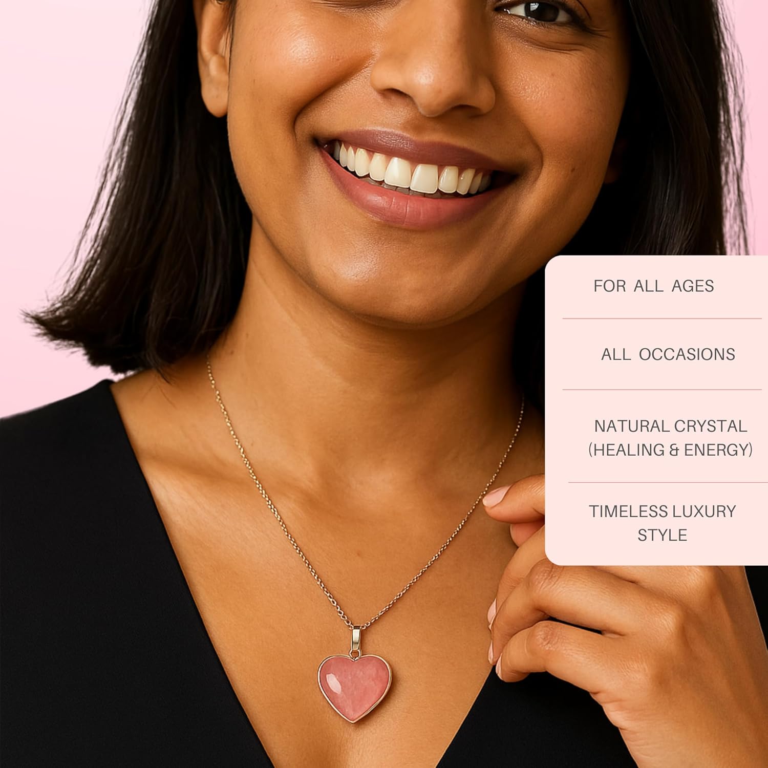 Pink Serenity | Rose Quarts Heart Pendant & Perfume Gift Set