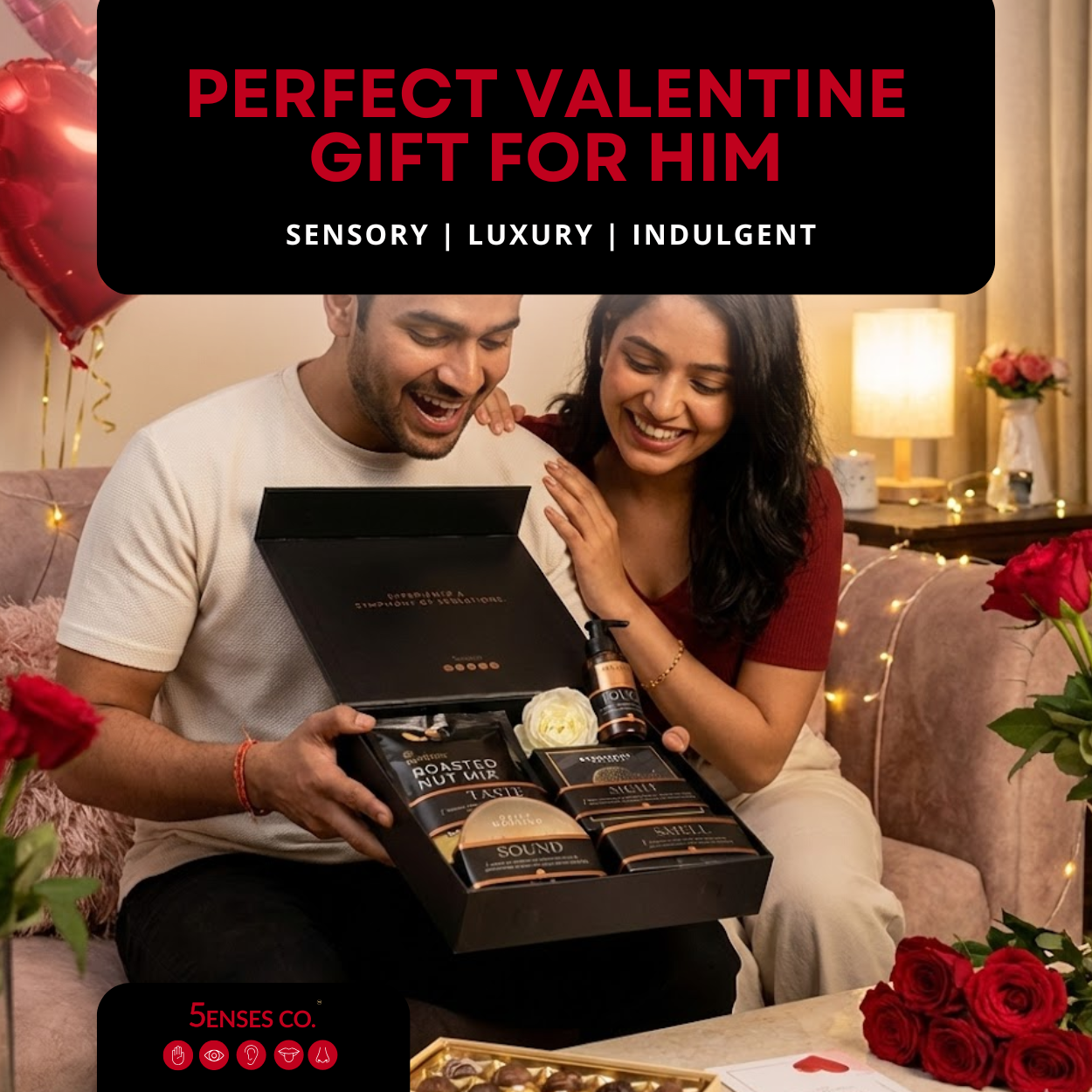 New Age Man For Valentine | Luxury 5 Senses Gift Hamper for Men