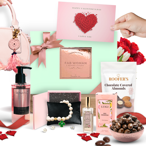Fab Woman For Valentine | Luxury 5 Senses Gift Hamper for Women